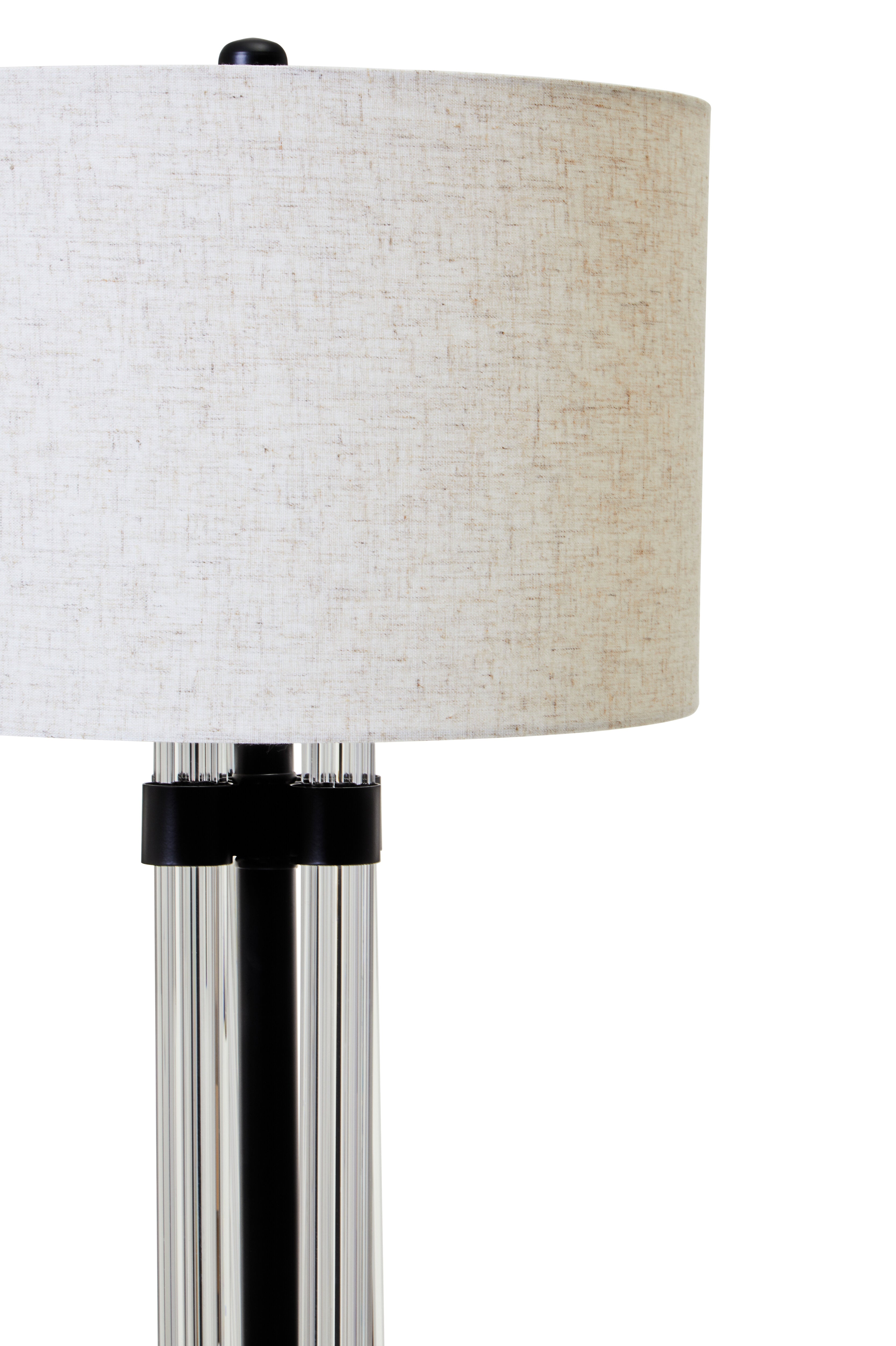Whitney Matte Black Glass Ivory Table Lamp